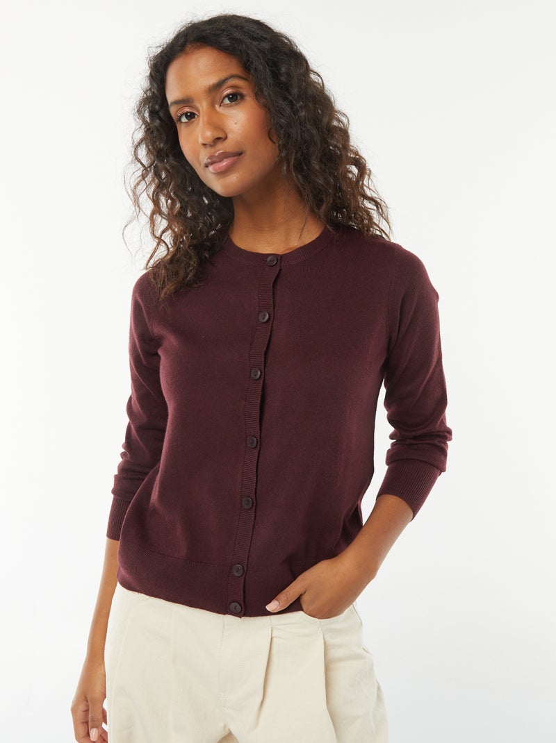 Cardigan in maglia fine Rosso - Kiabi