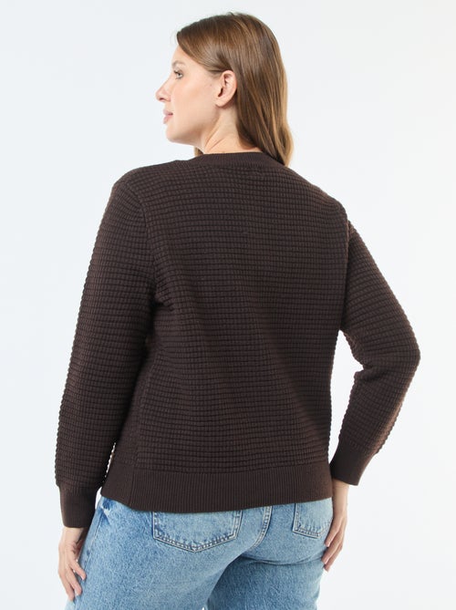 Cardigan in maglia goffrata con bottoni dorati - Kiabi