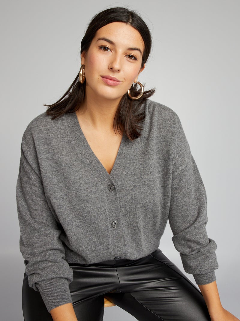 Cardigan in maglia GRIGIO - Kiabi