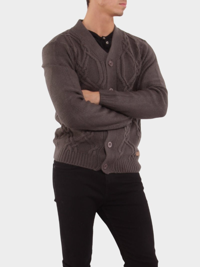 Cardigan in maglia Grigio - Kiabi