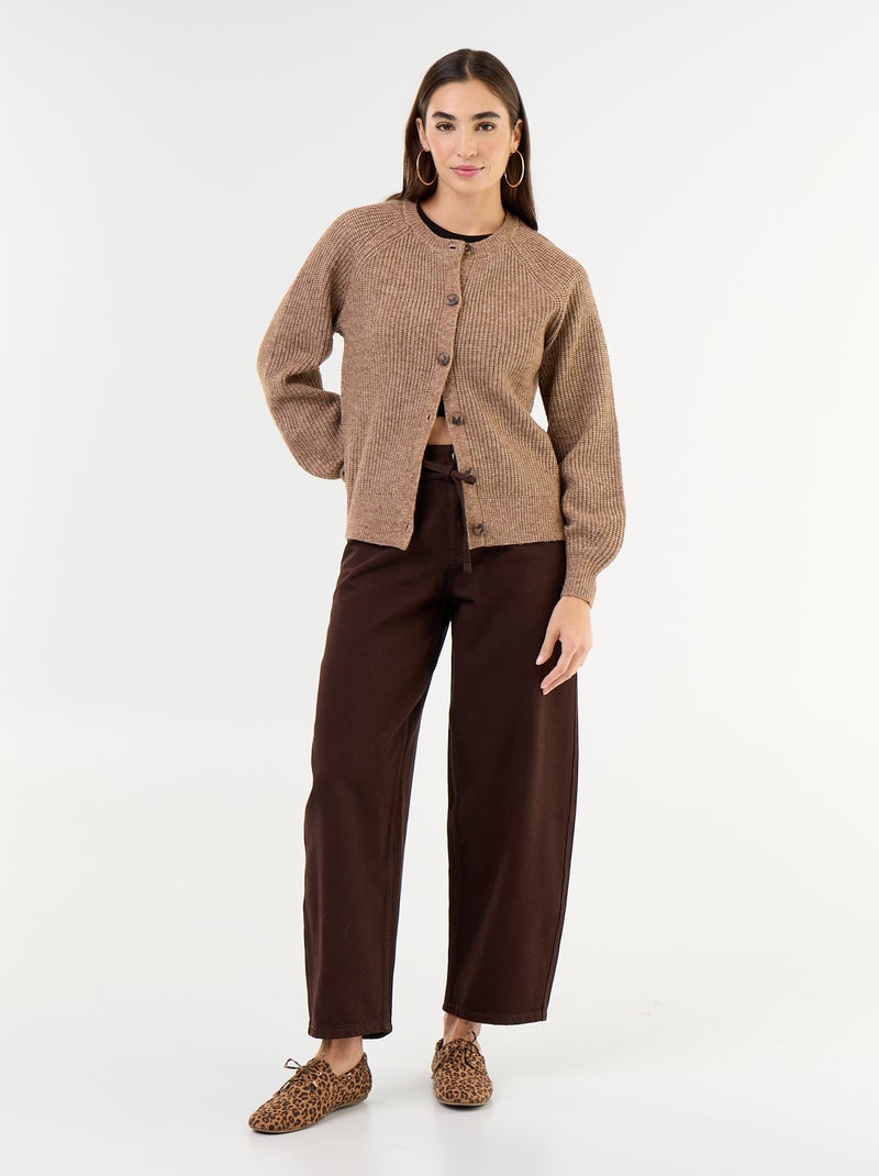 Cardigan in maglia grossa Beige - Kiabi