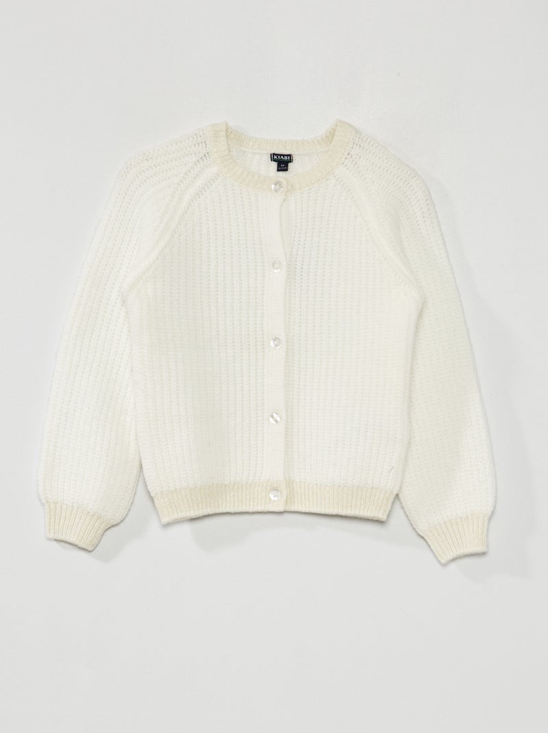 Cardigan in maglia grossa Bianco - Kiabi