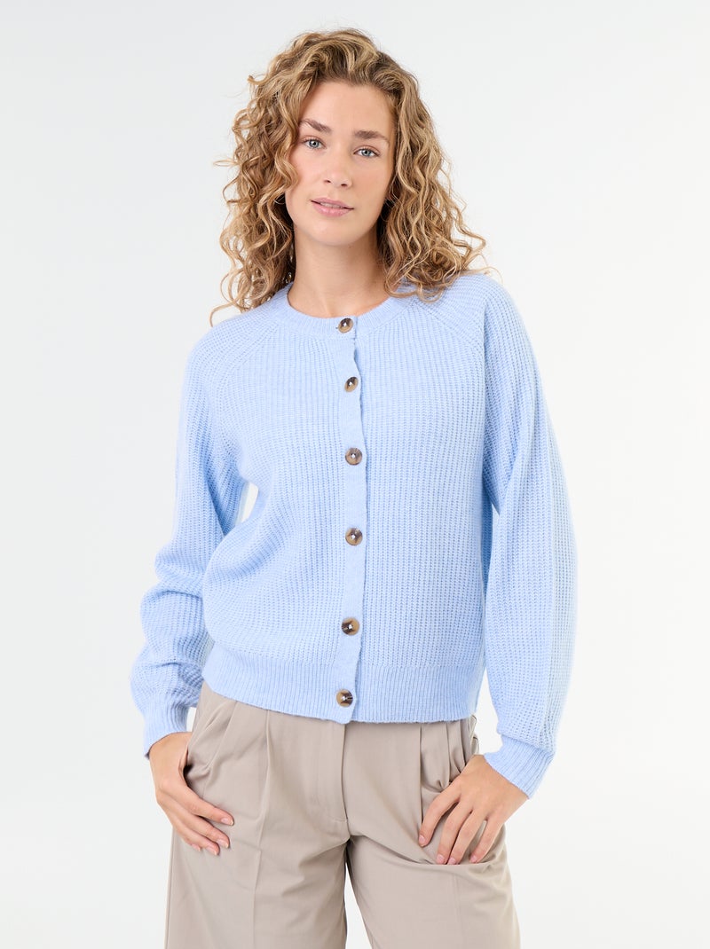 Cardigan in maglia grossa Blu - Kiabi