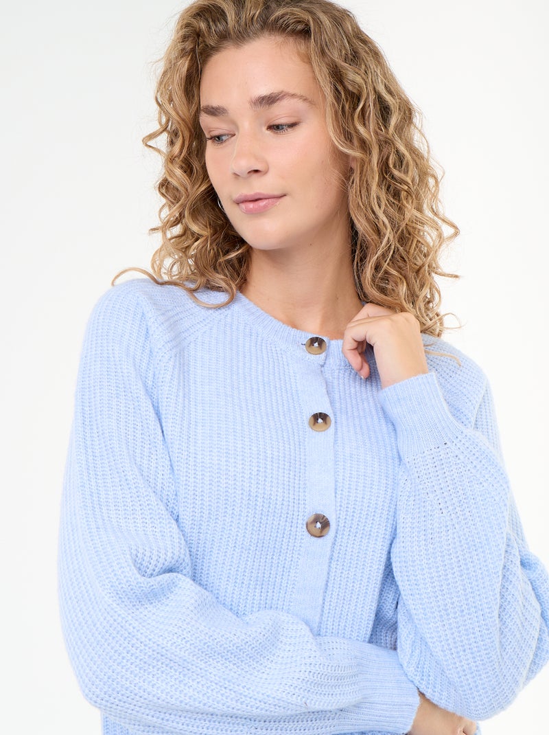 Cardigan in maglia grossa Blu - Kiabi