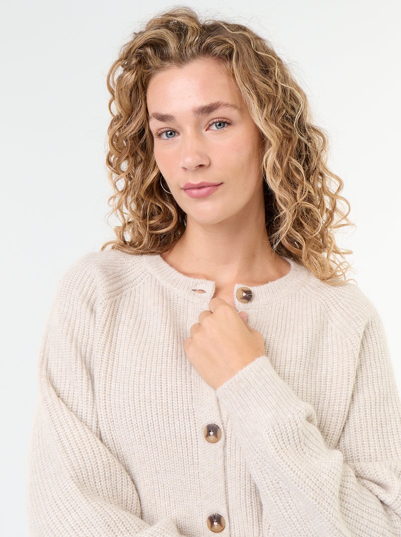 Cardigan in maglia grossa Grigio - Kiabi