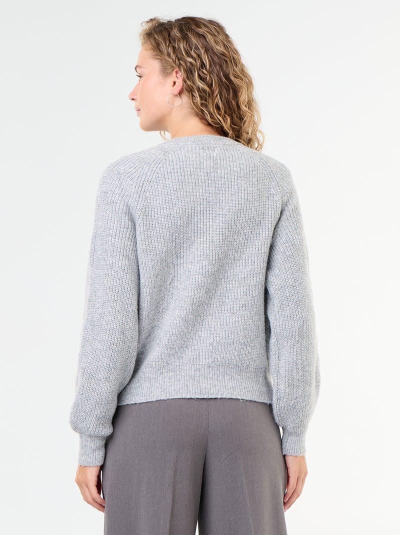 Cardigan in maglia grossa Grigio - Kiabi