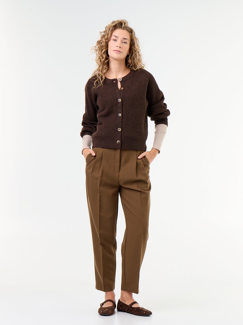 Cardigan in maglia grossa Marrone - Kiabi