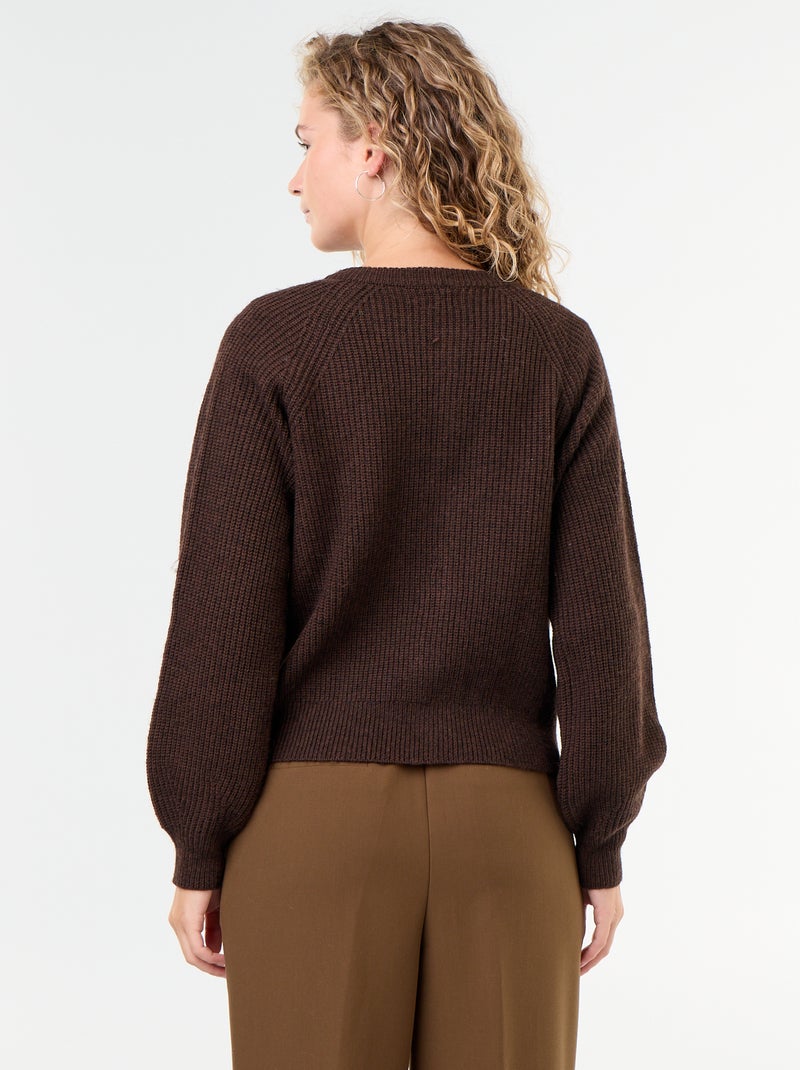 Cardigan in maglia grossa Marrone - Kiabi