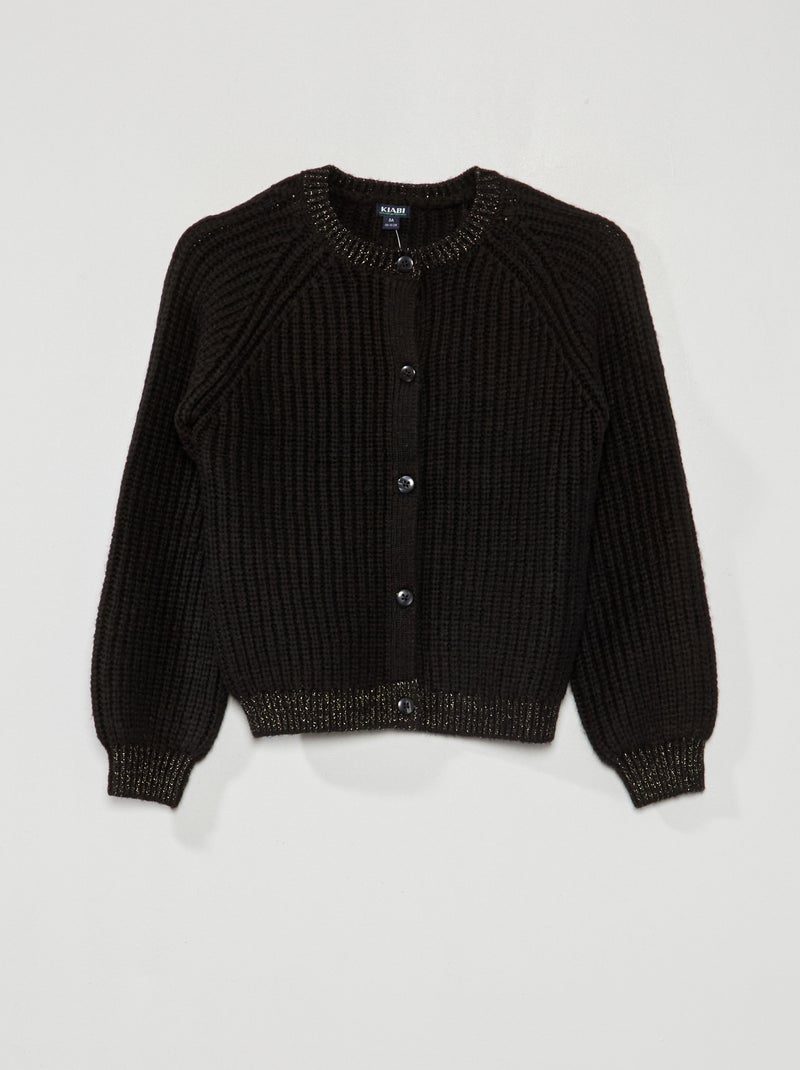 Cardigan in maglia grossa Nero - Kiabi