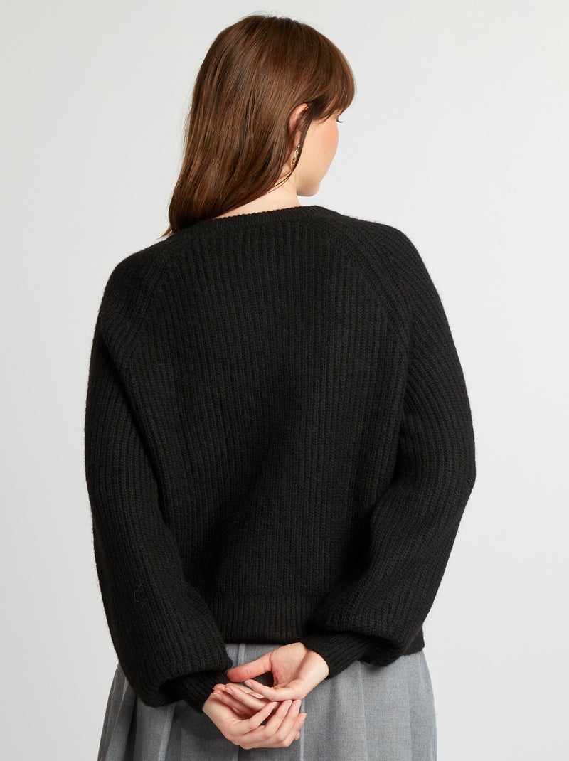Cardigan in maglia grossa nero - Kiabi