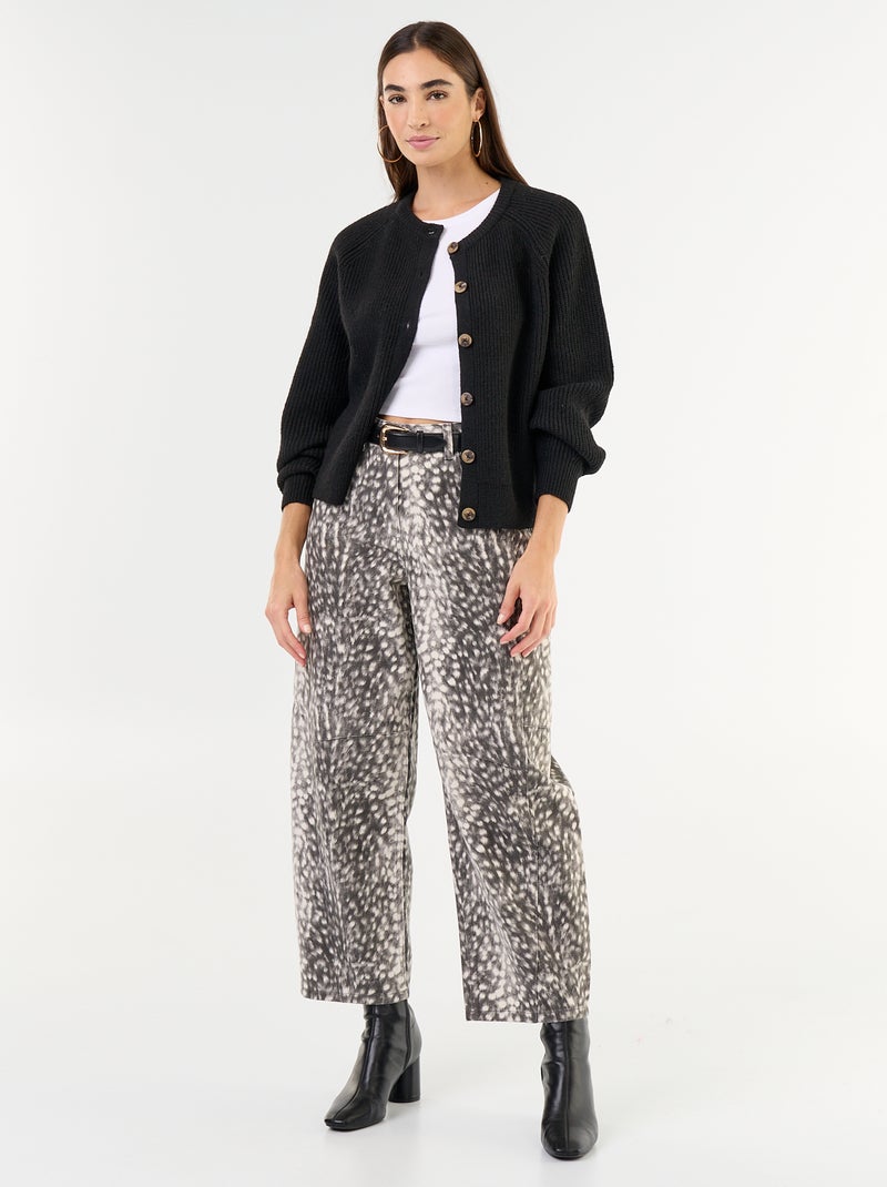 Cardigan in maglia grossa Nero - Kiabi