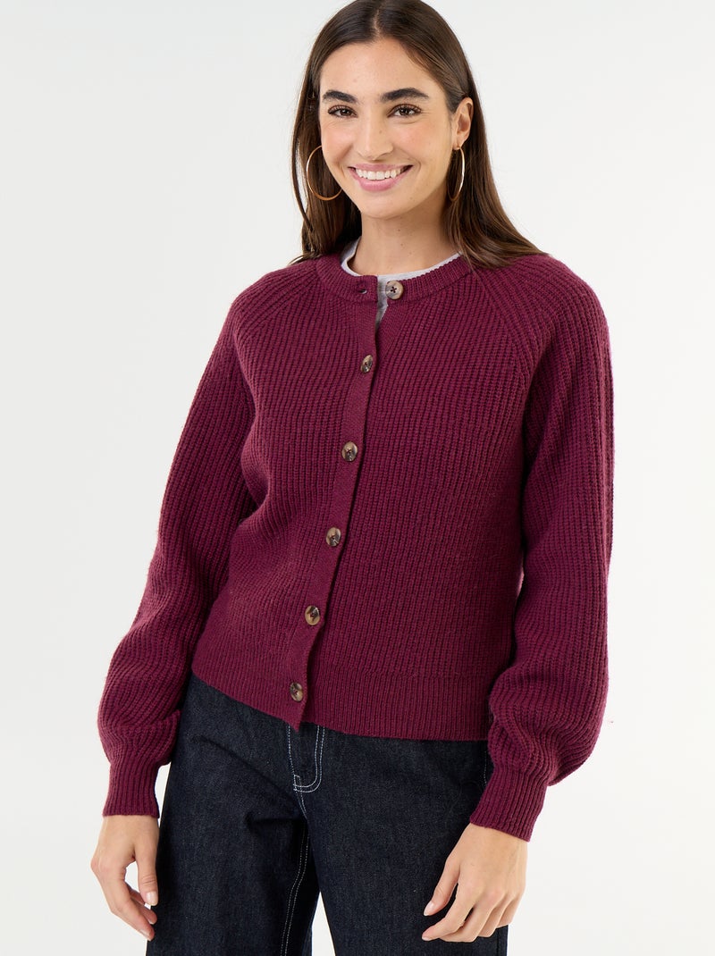 Cardigan in maglia grossa Rosa - Kiabi
