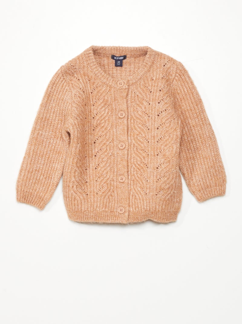 Cardigan in maglia grossa traforata MARRONE - Kiabi