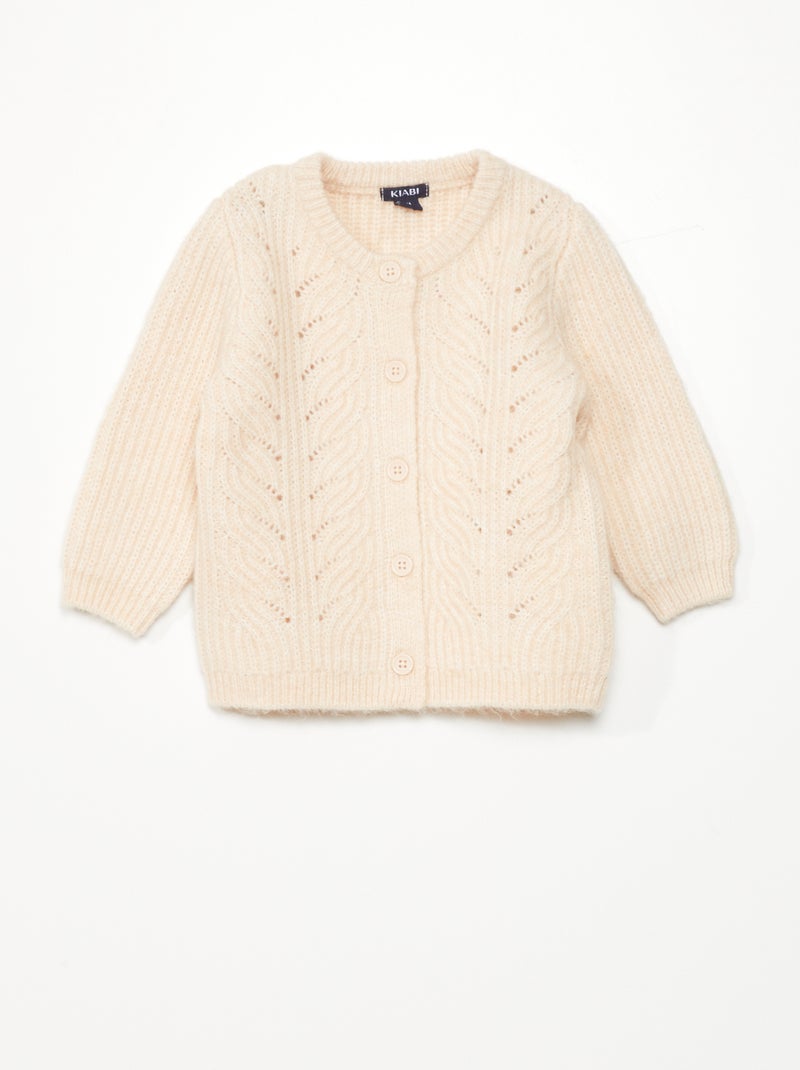 Cardigan in maglia grossa traforata ROSA - Kiabi