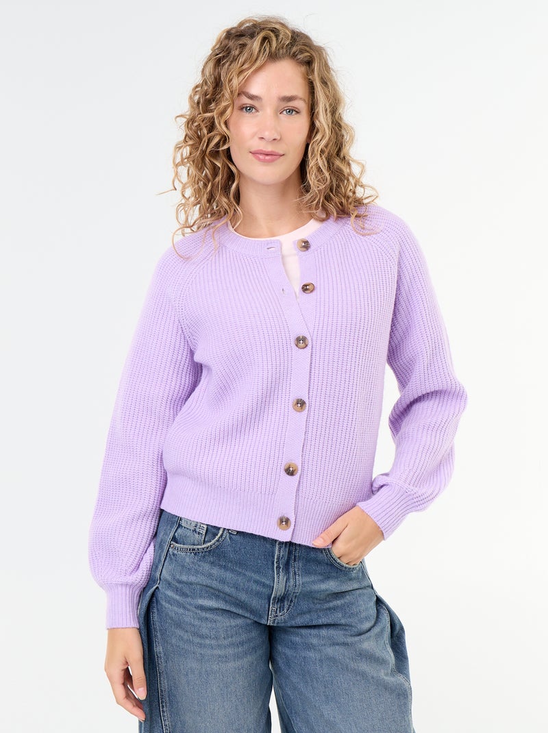 Cardigan in maglia grossa Viola - Kiabi