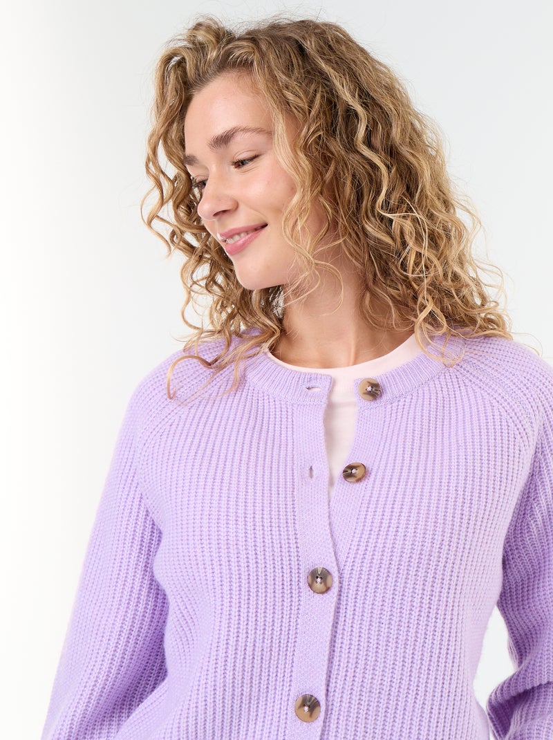 Cardigan in maglia grossa Viola - Kiabi