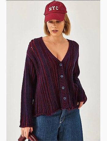 Cardigan in maglia larga lucci