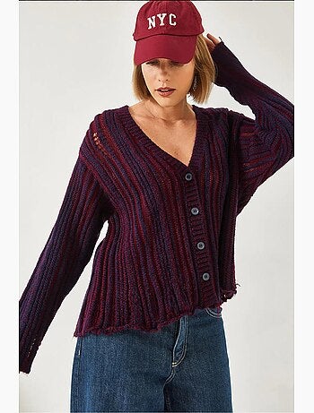 Cardigan in maglia larga lucci