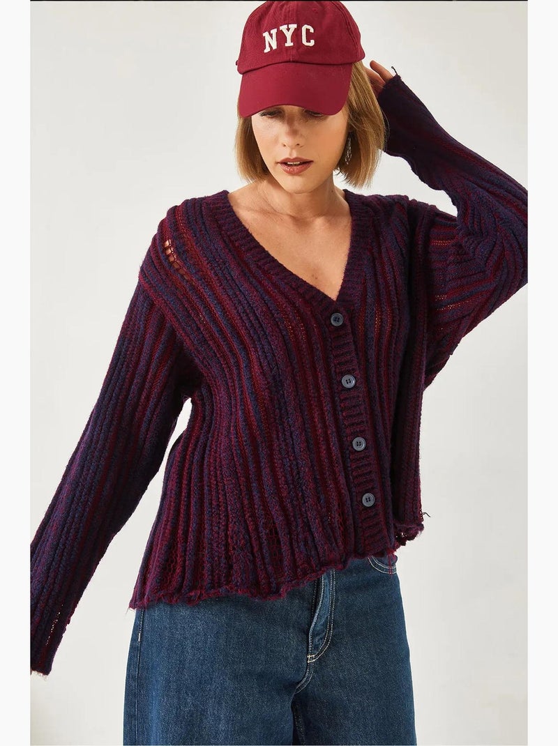 Cardigan in maglia larga lucci Blu marino - Kiabi