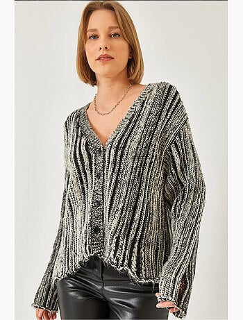Cardigan in maglia larga lucci