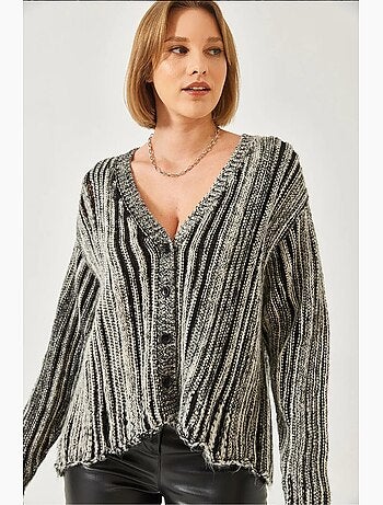 Cardigan in maglia larga lucci