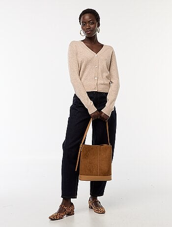 Cardigan in maglia leggera con scollo a V