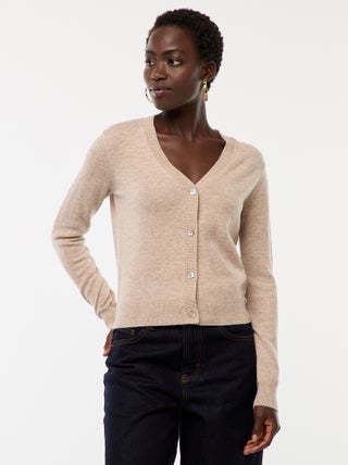 Cardigan in maglia leggera con scollo a V