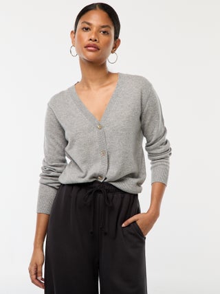 Cardigan in maglia leggera con scollo a V