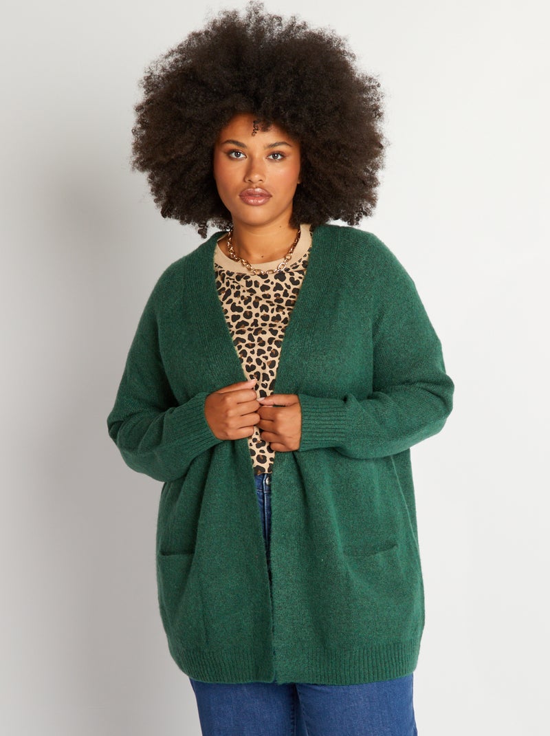 Cardigan in maglia midi Verde - Kiabi