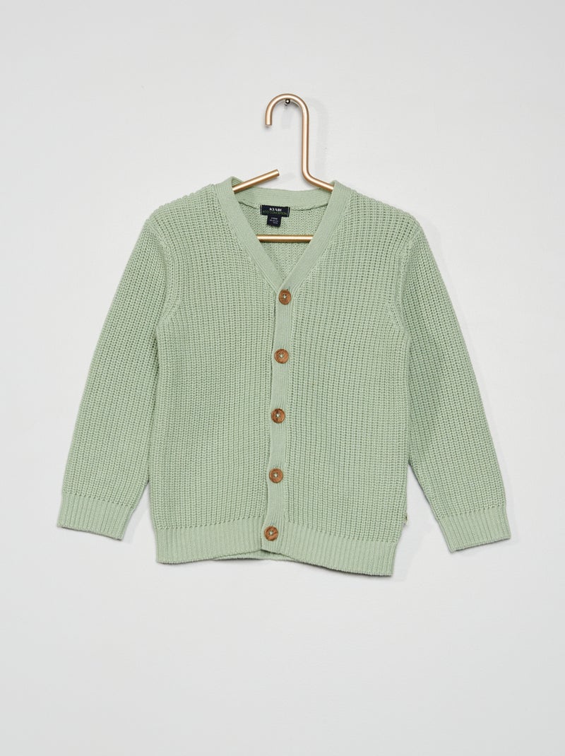 Cardigan in maglia perlata VERDE - Kiabi
