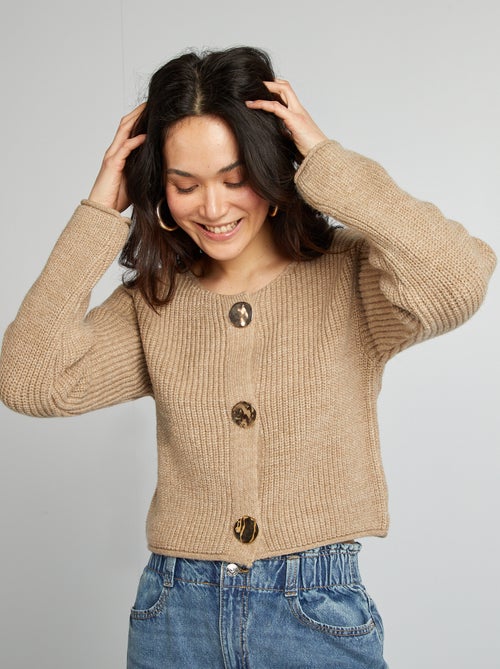 Cardigan in maglia pesante con grossi bottoni - Kiabi