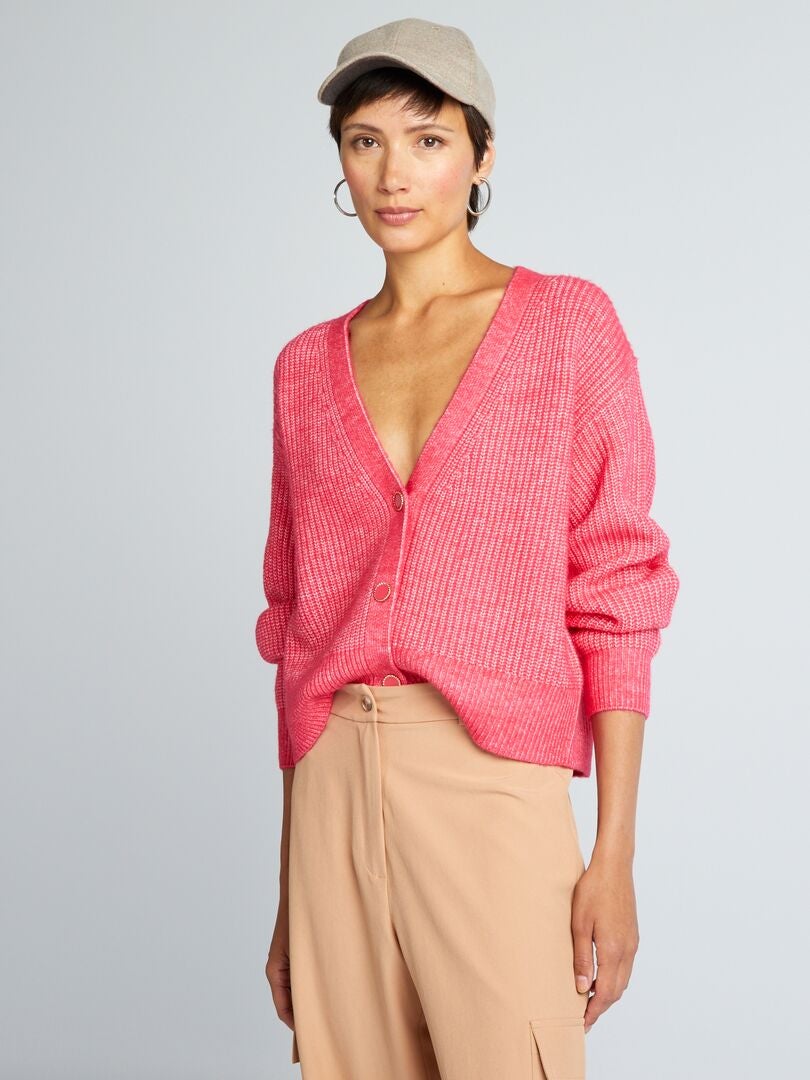 Cardigan da bambina rosa regular fit con bottoni KIDS da Bambina