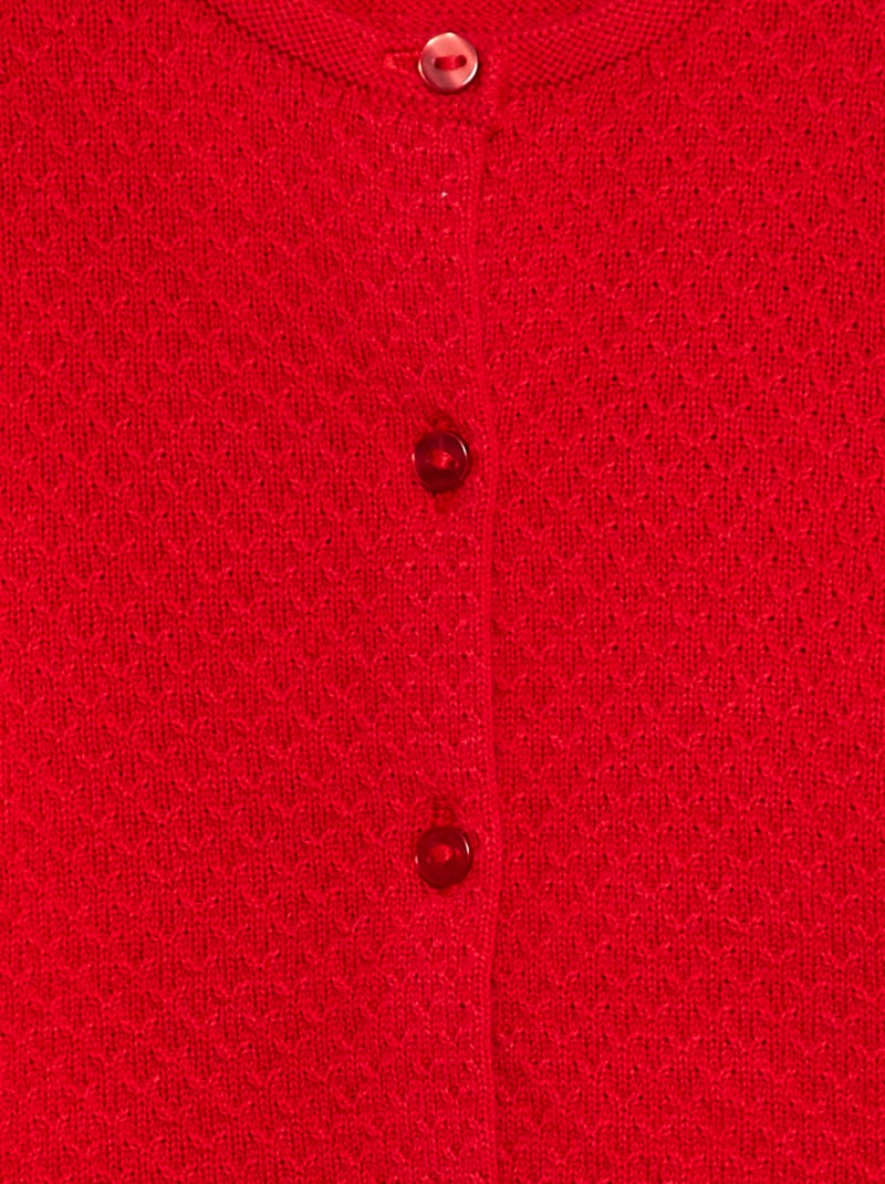 Cardigan in maglia punto legaccio ROSSO - Kiabi