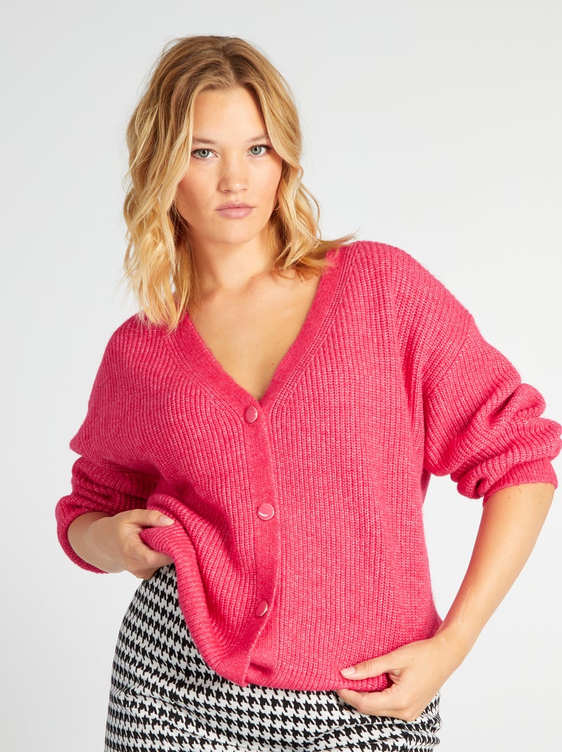 Cardigan in maglia Rosa - Kiabi