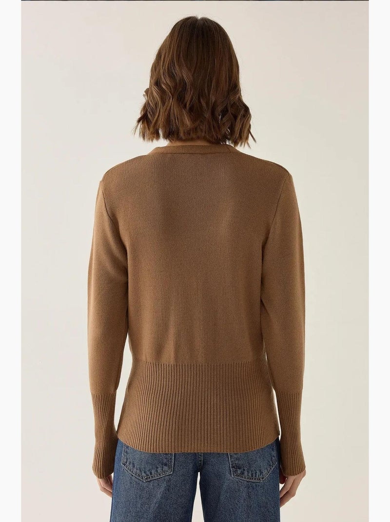 Cardigan in maglia semi-aderente con scollo a v hiccup Marrone - Kiabi
