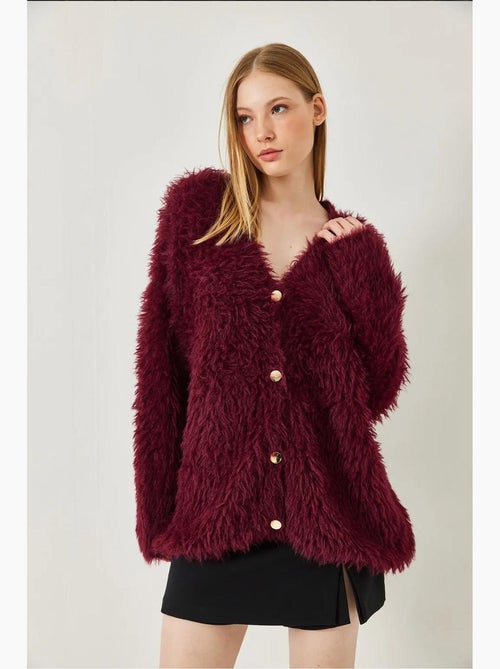 Cardigan in maglia soffice con bottoni e scollo a v lucci - Kiabi