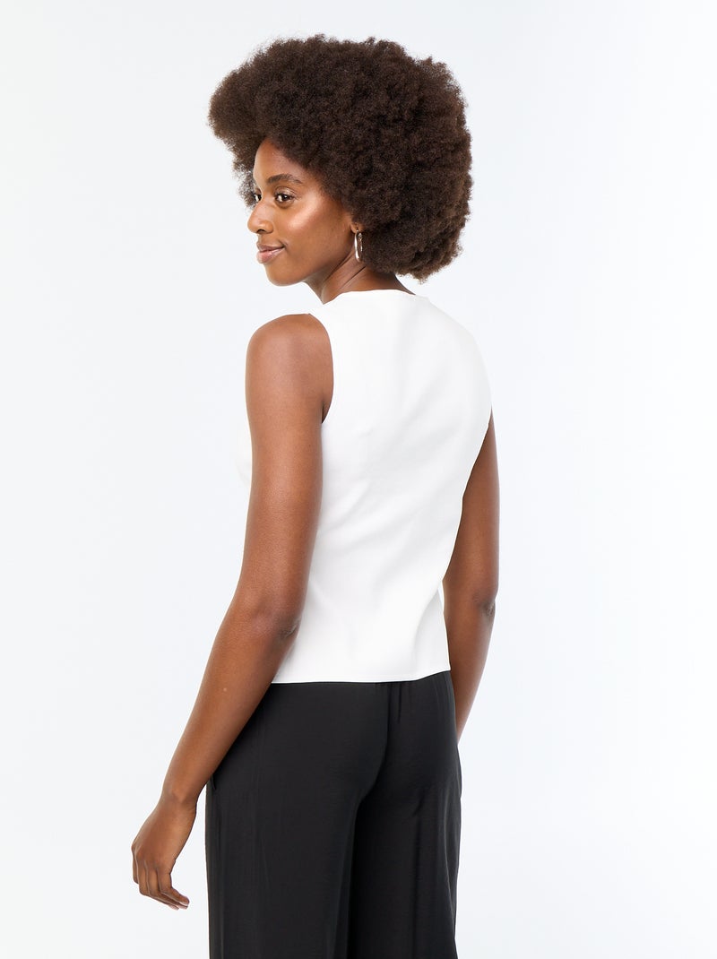 Cardigan in maglia sottile senza maniche Bianco - Kiabi