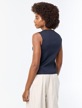 Cardigan in maglia sottile senza maniche