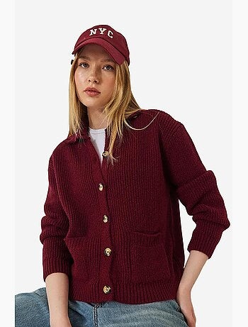 Cardigan in maglia testurizzata a maniche lunghe lucci