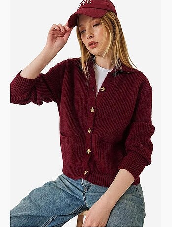 Cardigan in maglia testurizzata a maniche lunghe lucci