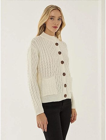 Cardigan in maglia testurizzata con bottoni