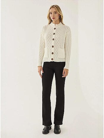 Cardigan in maglia testurizzata con bottoni