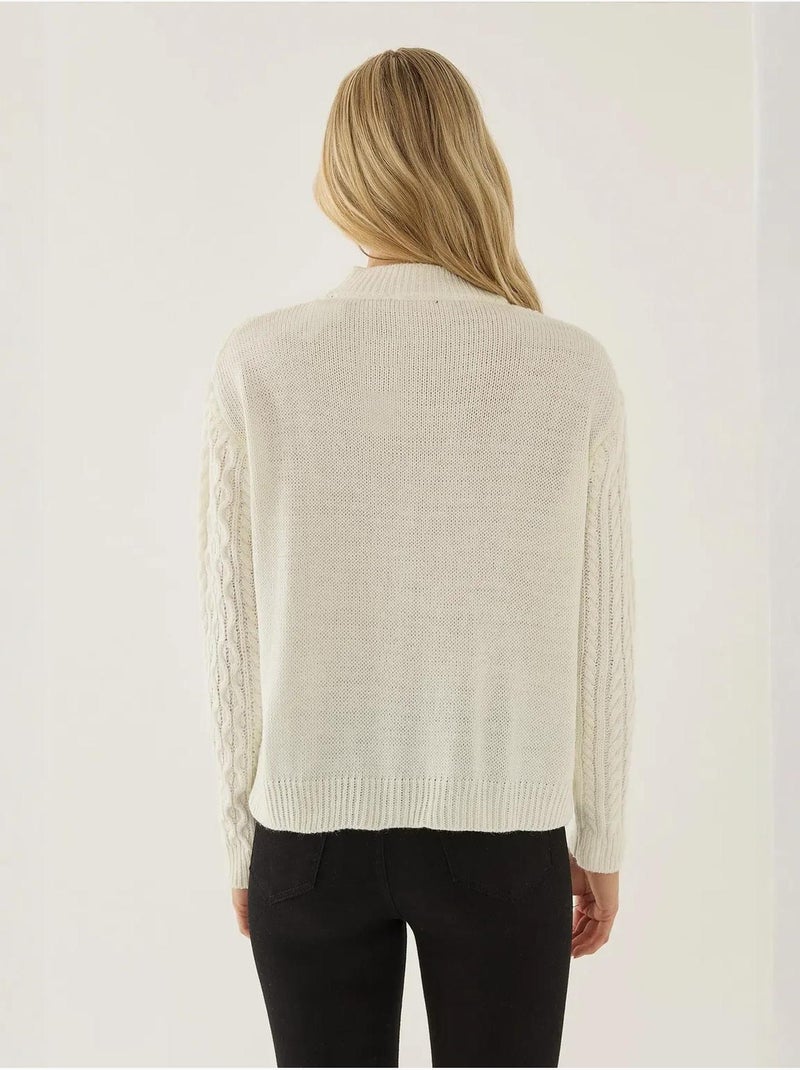 Cardigan in maglia testurizzata con bottoni Bianco - Kiabi