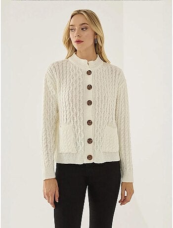 Cardigan in maglia testurizzata con bottoni hiccup