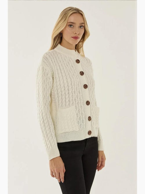 Cardigan in maglia testurizzata con bottoni hiccup - Kiabi Cardigan in maglia testurizzata con bottoni hiccup - Kiabi