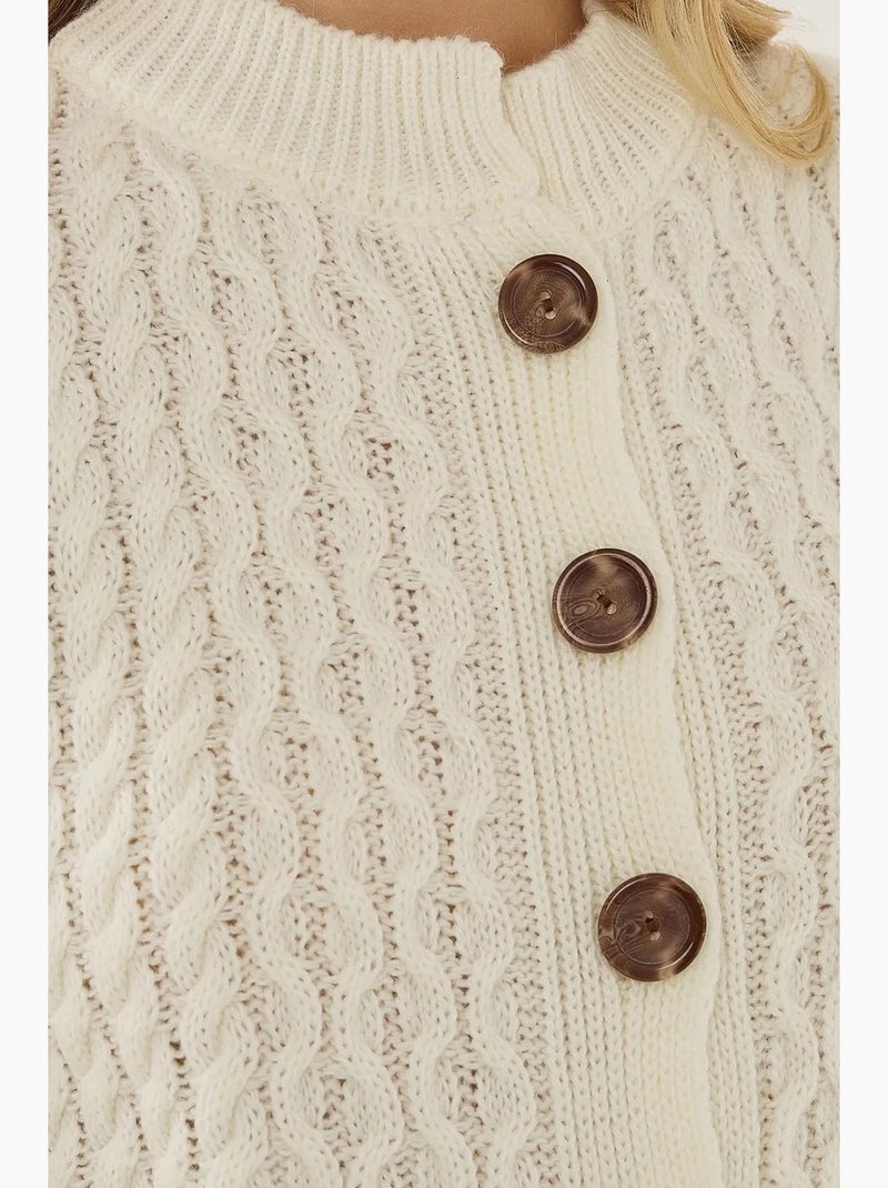 Cardigan in maglia testurizzata con bottoni hiccup Bianco - Kiabi