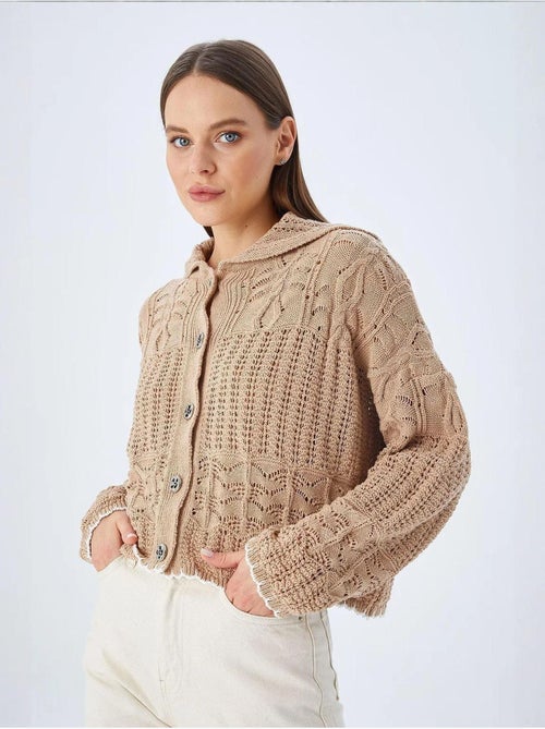 Cardigan in maglia testurizzata con chiusura a bottoni mixray - Kiabi Cardigan in maglia testurizzata con chiusura a bottoni mixray - Kiabi