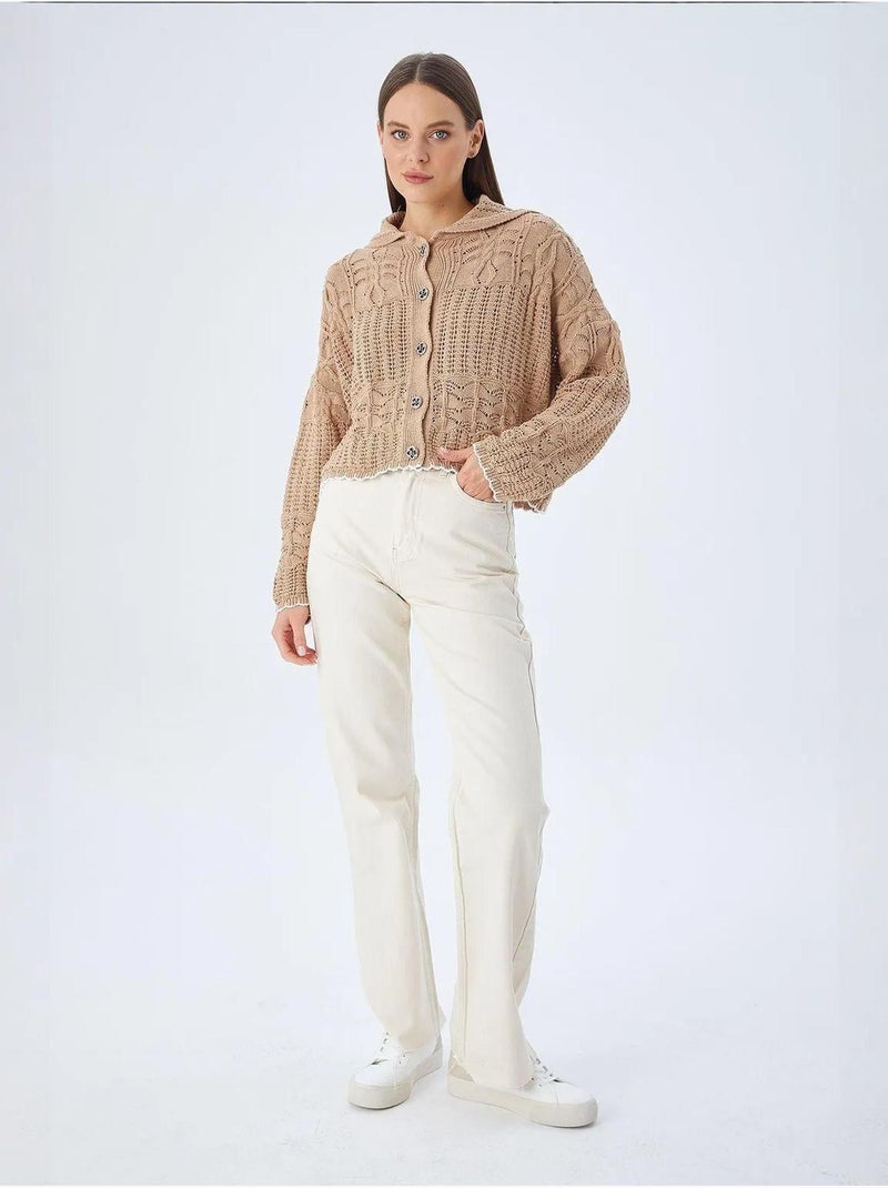 Cardigan in maglia testurizzata con chiusura a bottoni mixray Beige argilla - Kiabi