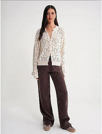 Cardigan in maglia testurizzata con chiusura a bottoni mixray