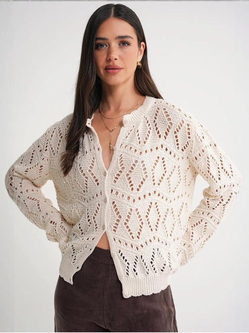 Cardigan in maglia testurizzata con chiusura a bottoni mixray - Kiabi Cardigan in maglia testurizzata con chiusura a bottoni mixray - Kiabi